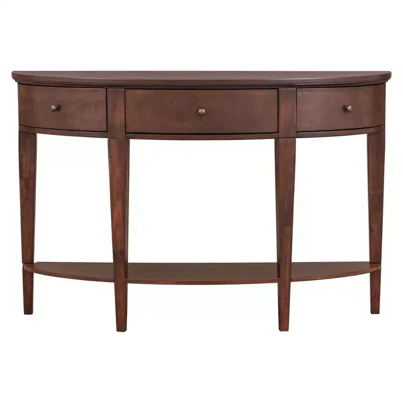 Mesa consola semicircular negra/exprés con 3 cajones y 1 estante, individual