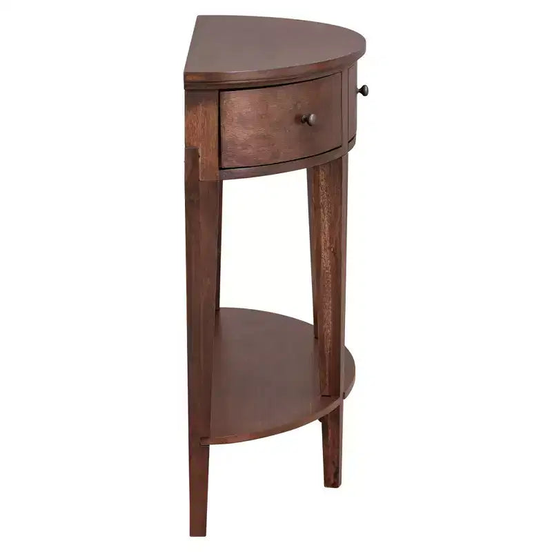 Mesa consola semicircular negra/exprés con 3 cajones y 1 estante, individual