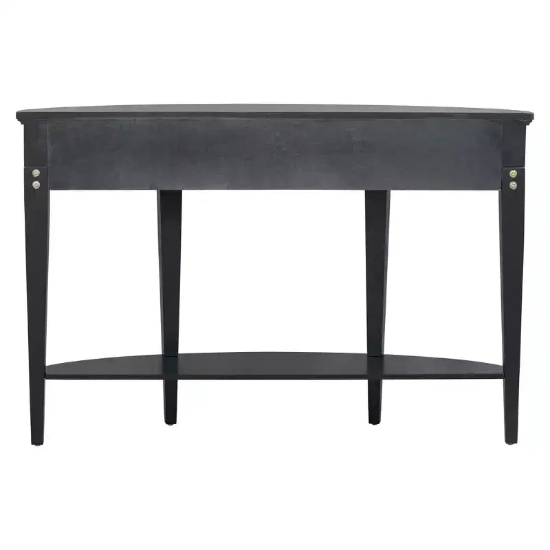 Mesa consola semicircular negra/exprés con 3 cajones y 1 estante, individual