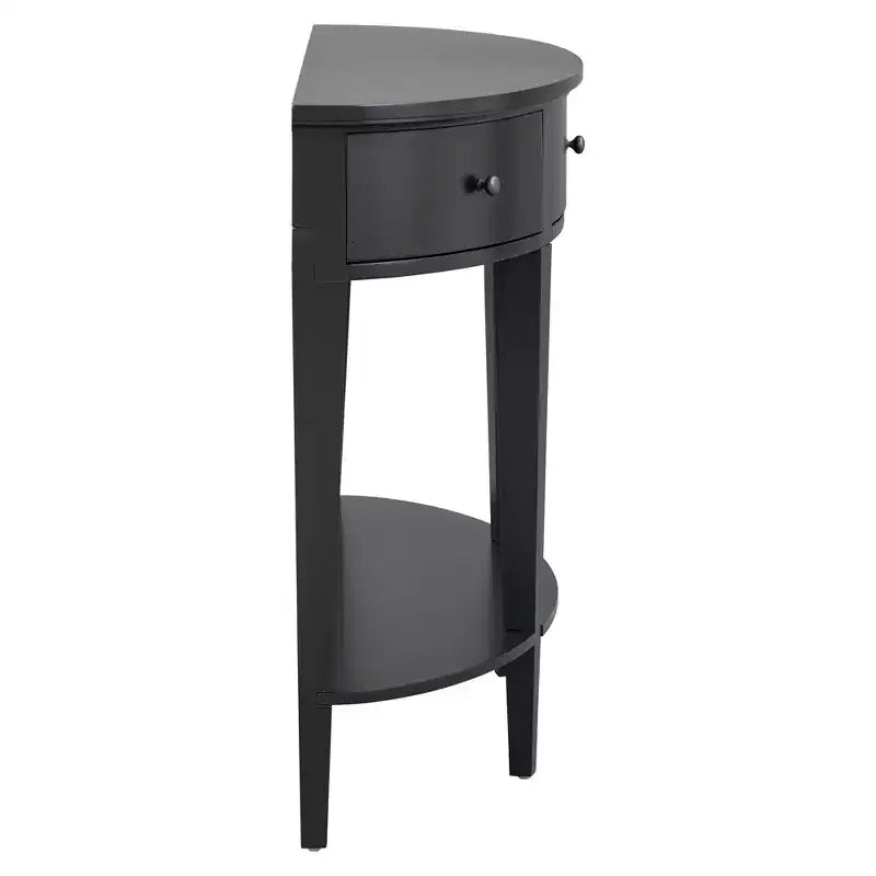 Mesa consola semicircular negra/exprés con 3 cajones y 1 estante, individual