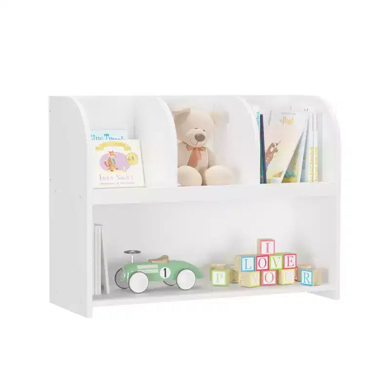 Estantería Blanca de 4 Estantes para Niños, Organizador de Almacenamiento de MDF para Niños