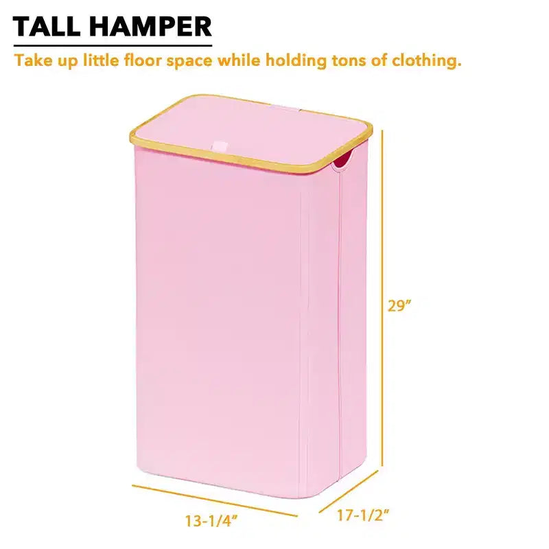 Cesto de ropa sucia plegable con tapa y asa de bambú, 110 L, 1 persona