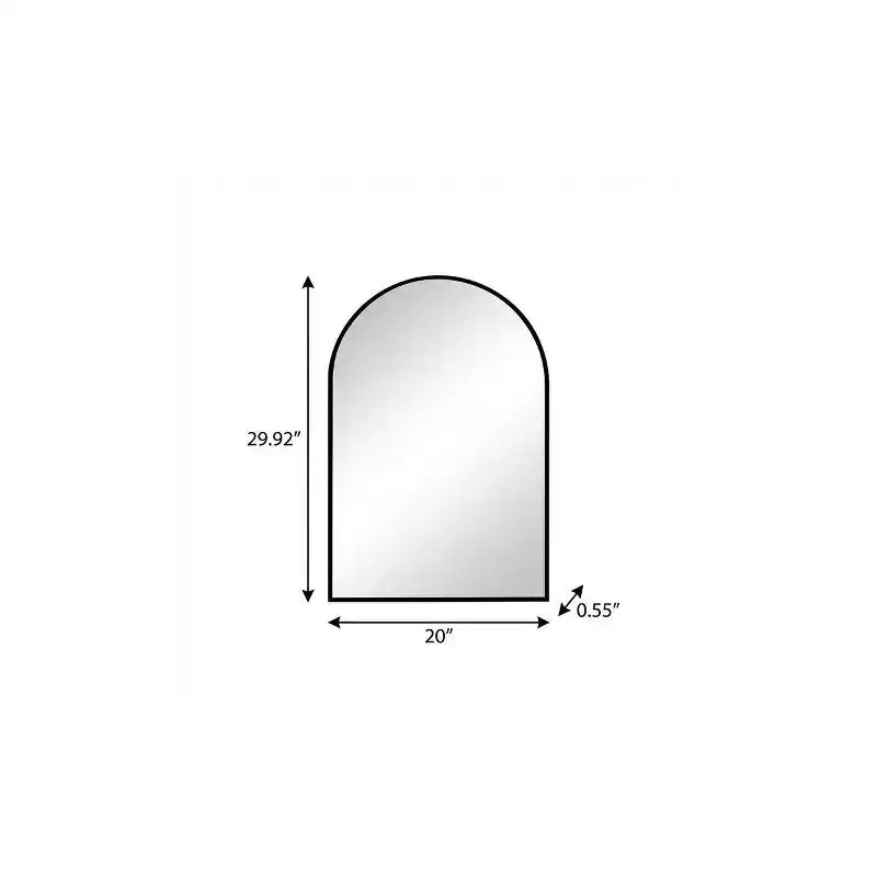 Espejo de pared con marco de metal negro en forma de arco – 1 persona
