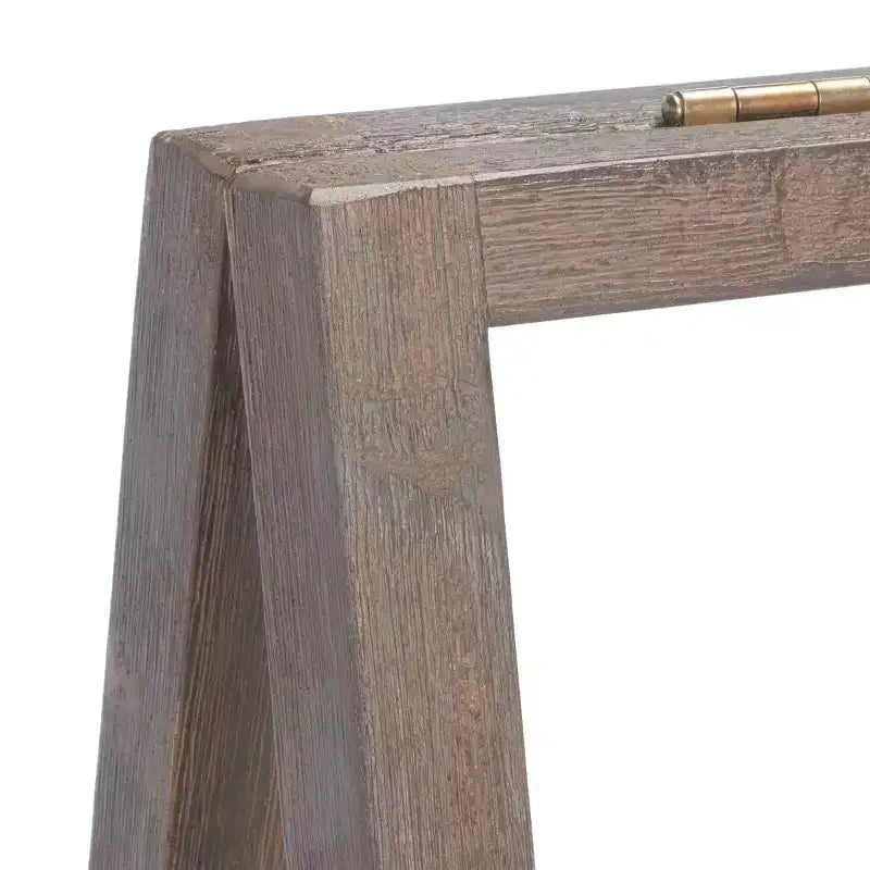 Estante de almacenamiento de madera de acacia de 2 niveles, beige/gris, interior/exterior, montaje para 1 persona