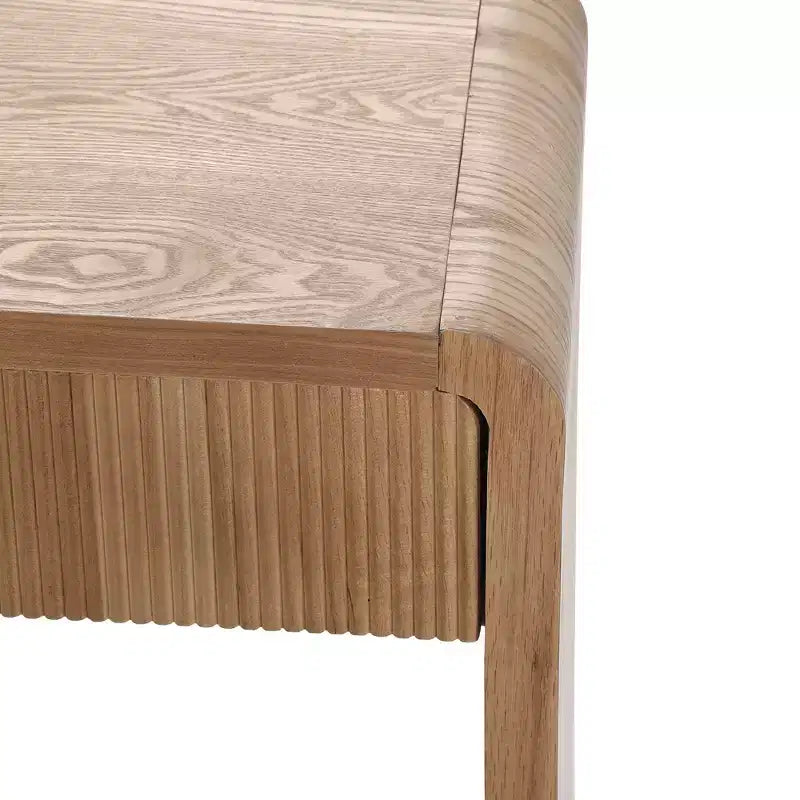 Consola de 3 cajones negra/marrón, diseño de listones verticales, 1 pieza