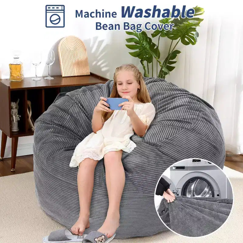 Sofá cama convertible de pana gris oscuro/gris claro, 2 asientos