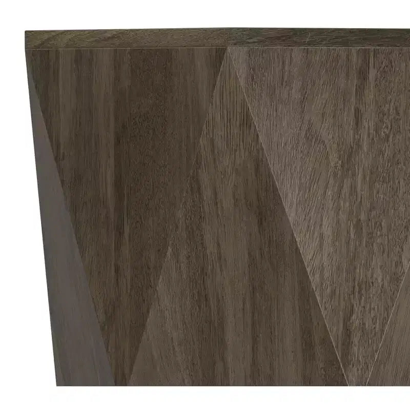 Mesa auxiliar hexagonal de madera maciza, gris ceniza/natural, individual