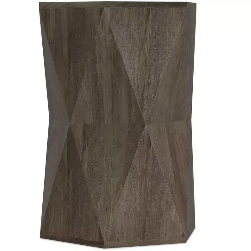 Mesa auxiliar hexagonal de madera maciza, gris ceniza/natural, individual