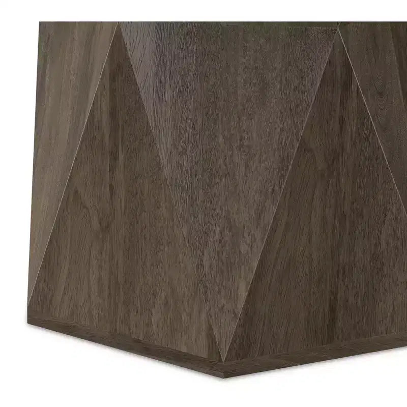Mesa auxiliar hexagonal de madera maciza, gris ceniza/natural, individual