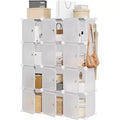 9-Cube PVC Storage Organizer, Modular Shelf Unit with Easy Assembly for Bedroom & Living Room, Gray