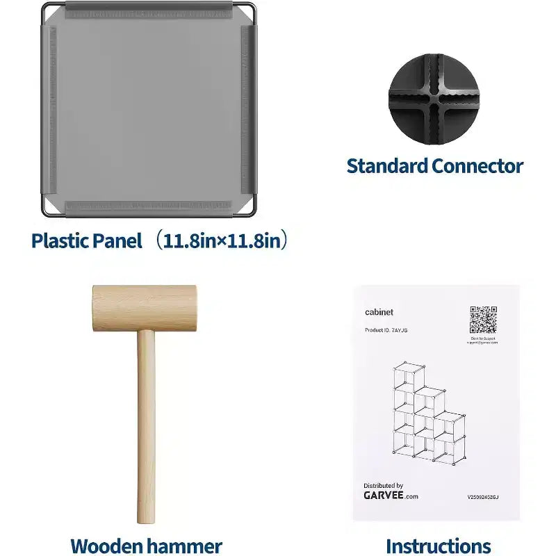 Estantería modular de 9 cubos, gris – Individual, PVC