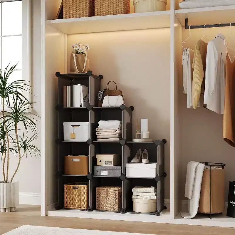 Estantería modular de 9 cubos, gris – Individual, PVC