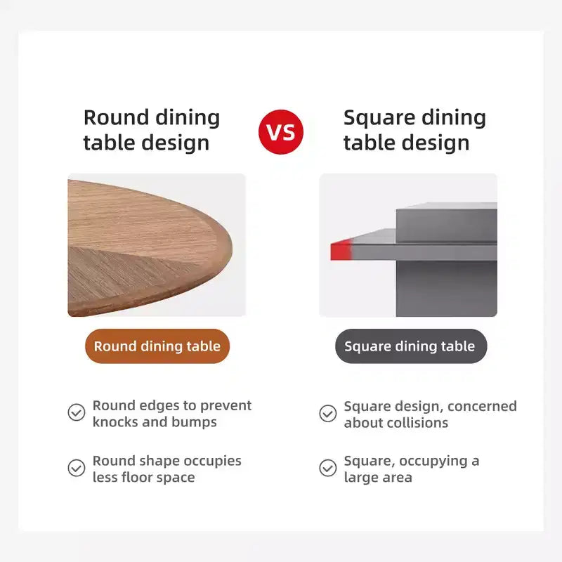 Mesa de comedor redonda marrón, base de pedestal, para 4 personas