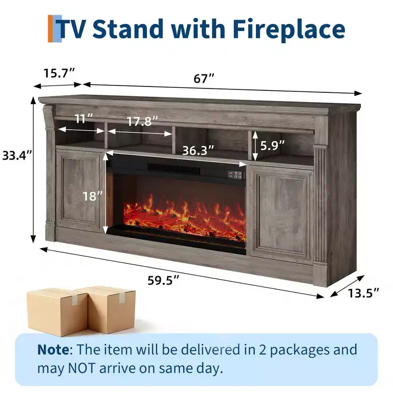 Mueble de TV de estilo rústico para televisores de hasta 75", consola multimedia con estantes abiertos (negro/marrón/gris/blanco)