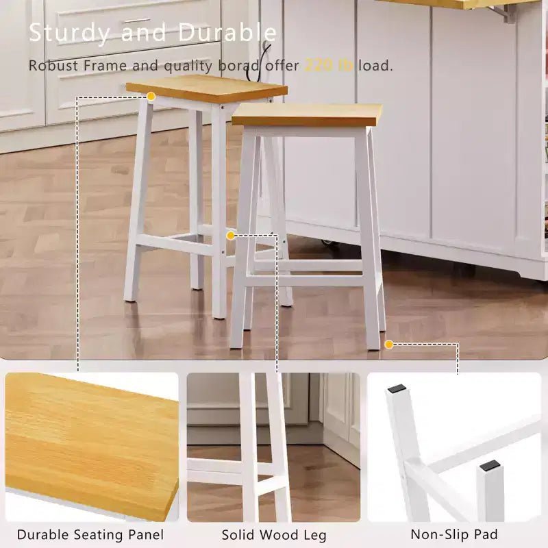Isla de cocina rústica en negro/gris azulado/blanco con extensión plegable, con capacidad para 2 personas