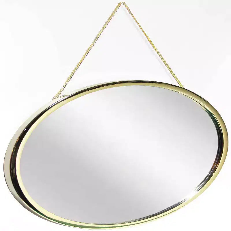 Espejo de pared redondo, negro/dorado, individual, 22 pulgadas