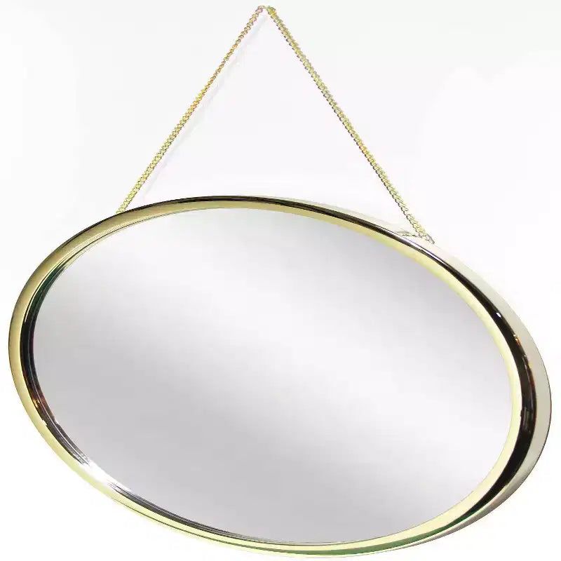 Espejo de pared redondo, negro/dorado, individual, 22 pulgadas