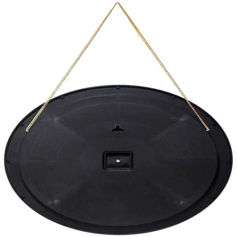 Espejo de pared redondo, negro/dorado, individual, 22 pulgadas