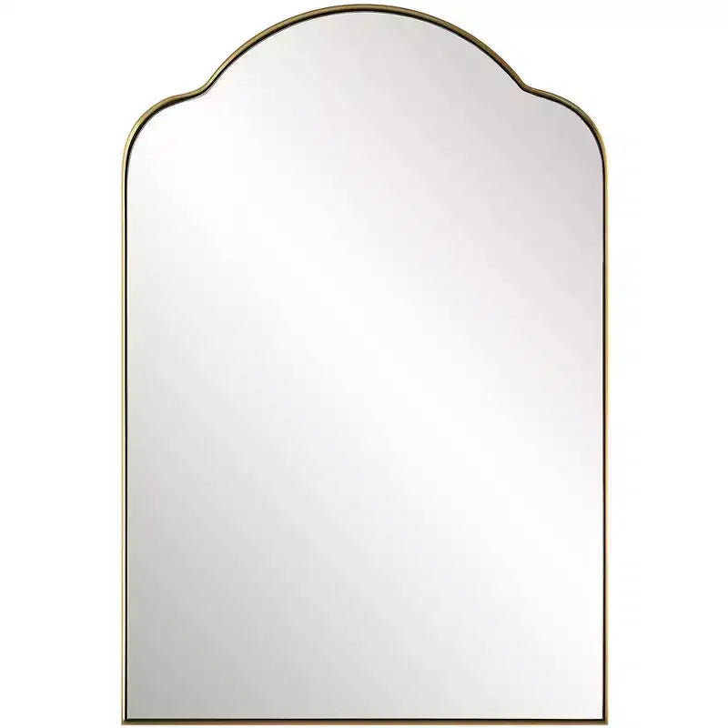 Uttermost Sidney Plated Brushed Brass 20 x 30 Arch Wall Mirror